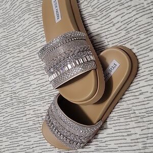 Steve Madden rhinestone slides sz 8